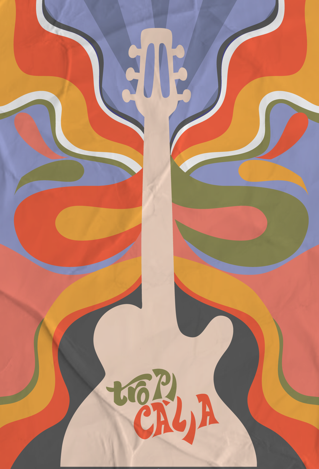 logotipo do movimento Tropicália, com uma diversidade de cores e elementos
